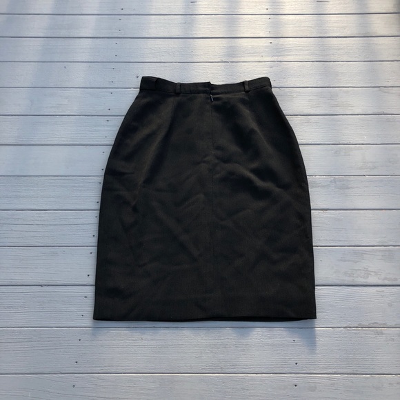Vintage Burberry black wool wrap pencil skirt 6 - Picture 10 of 14